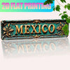 2D Flat, 1pc Vintage Mexico Decorative Sign - Teal & Golden Accent Mexican Wall Art Plaque, Durable Aluminum Metal Decor For Home, Farmhouse, Cafe, Garage - Easy Installation With Adhesive Or Screws - Perfect Gift For Mexico Lover